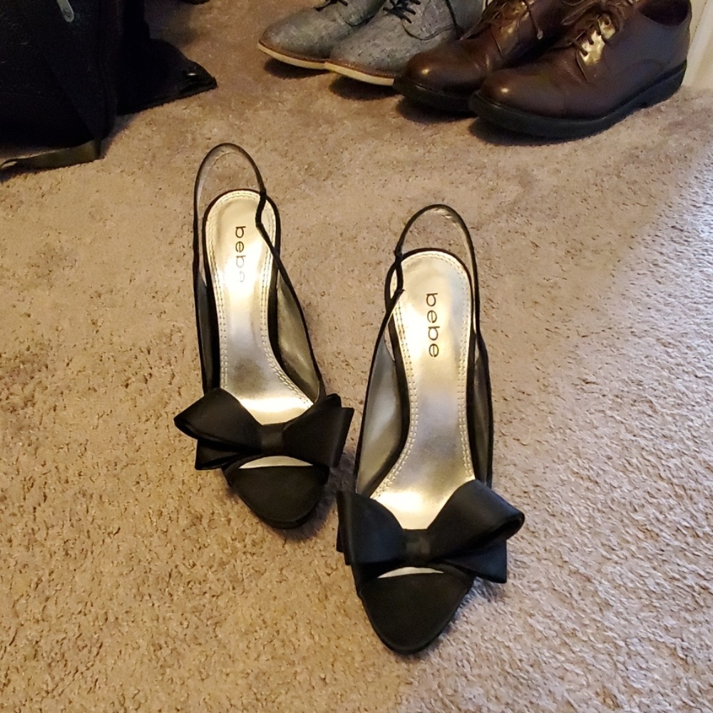 Sexy Bebe satin platform stilettos